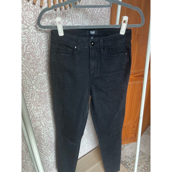 Paige Denim - Paige Denim Black Stretch High Rise Ankle Skinny Jeans